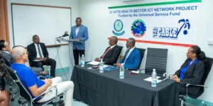 PM Dr. Terrance Drew at the launch of ICT Network Project 