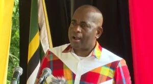 Prime Minister Roosevelt Skerrit at Colihaut River Defense Walls Contract Ceremony 