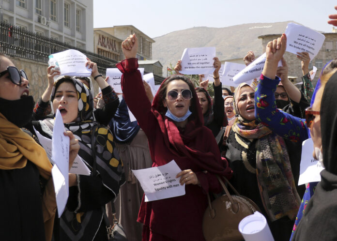 Afghanistan rights group holds rally, demands their rights back