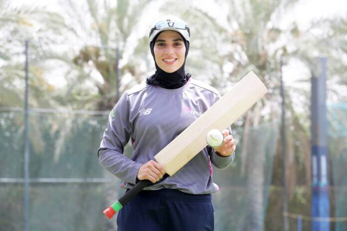 Palestinian woman in Kuwait follows her love for cricket while wearing hijab