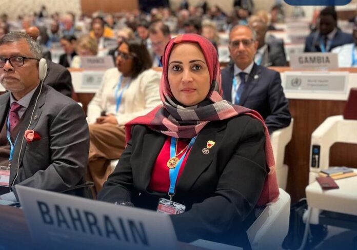 Bahraini Health Minister Jaleela Hassan attends 76th World Health Assembly