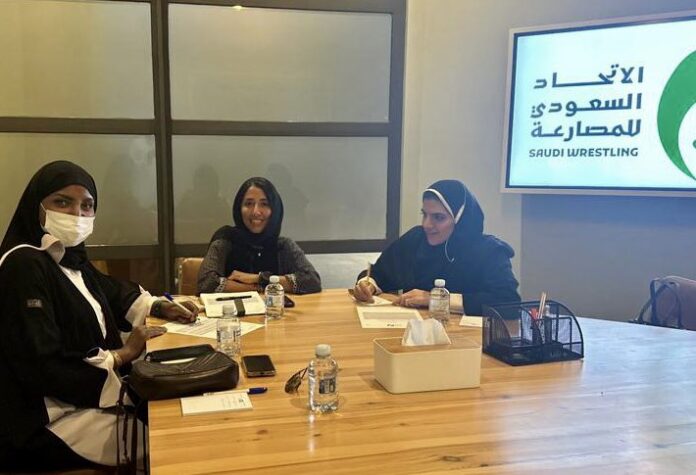 The first meeting of female wrestling committee in Saudi Arabia credit :-saudi arbia wrestling twitter account