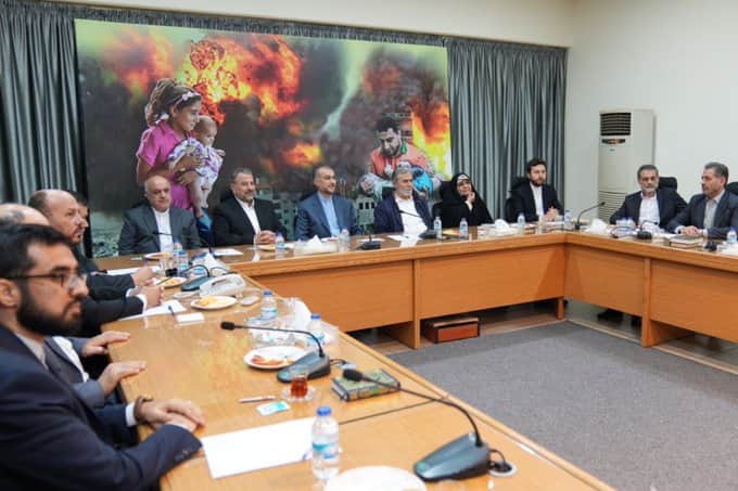 Iran's Foreign Minister meets senior officials of Hamas and Islamic Jihad. image credit ..twitter