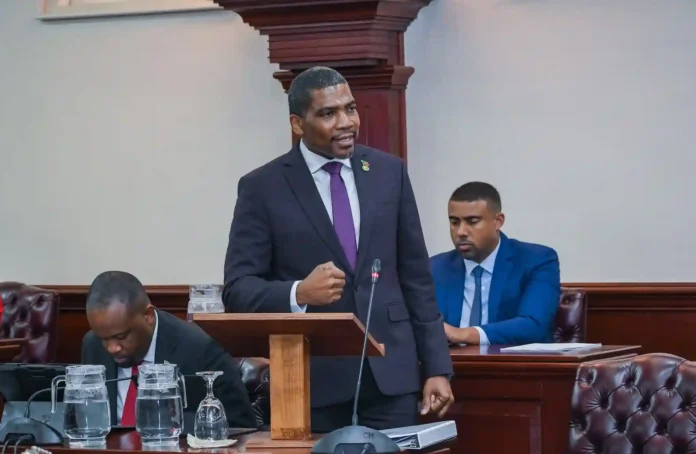 Prime Minister Dr. Terrance Drew while addressing the National Assembly