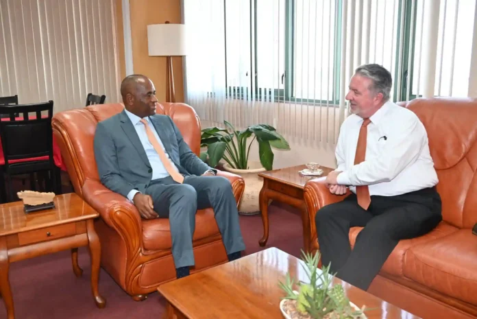 PM Skerrit with the Ambassador of Netherlands Cornelis Hersbach