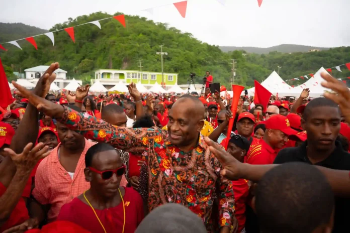 PM Roosevelt Skerrit at Grand National Rally of Dominica Labour Party celebrating 70 years