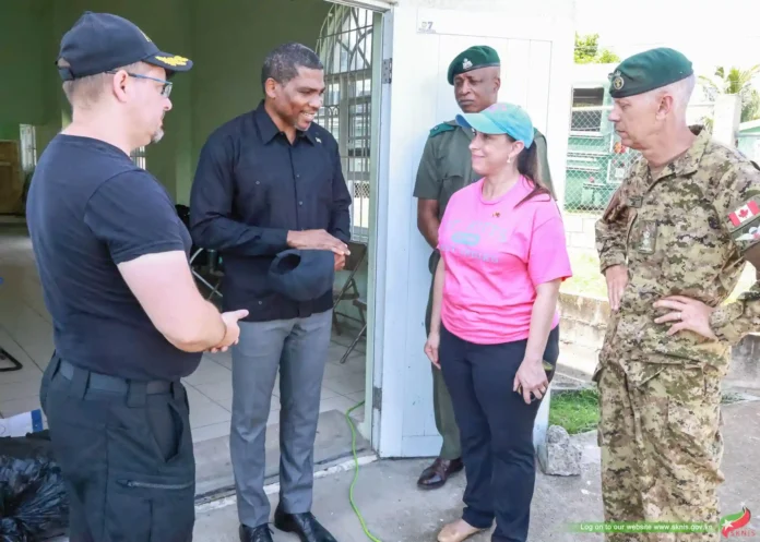 PM Terrance Drew with Canadian Armed Forces and St. Kitts and Nevis Defence Force