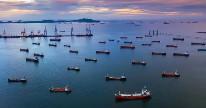 Iranian oil tankers at port, now facing severe disruptions after hackers crippled maritime communications in a large-scale cyberattack