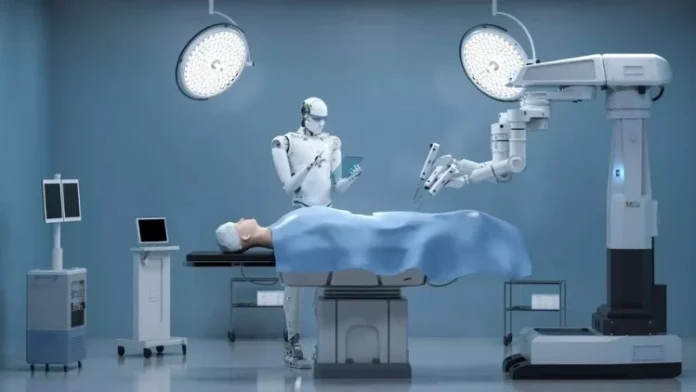 A vision of future hospitals where AI, robotics, and wearable technology converge to reshape patient care and clinical efficiency