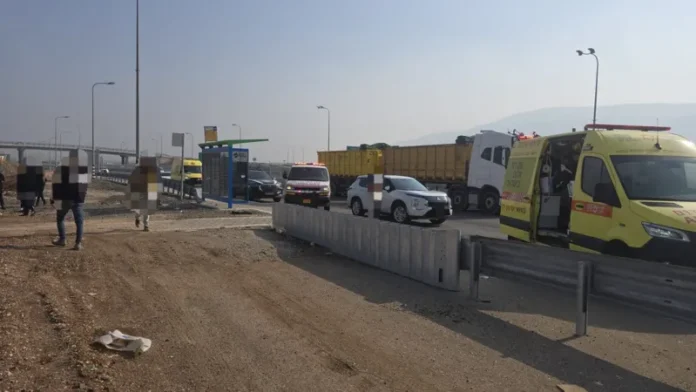 Israeli security forces secure the scene near Afula after a deadly rolling terror attack in northern Israel