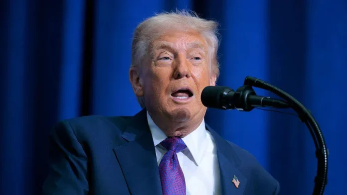 US President Donald Trump speaks in Washington as tensions grow over possible negotiations or military action involving Iran